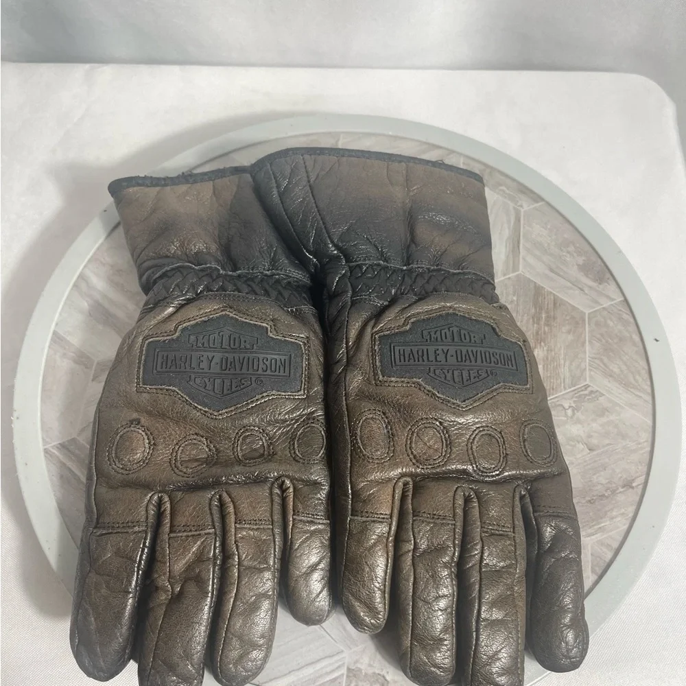 Harley-Davidson Women’s Brown Leather Riding Gloves Genuine Leather Size S